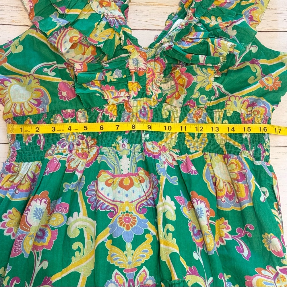 Caroline Constas Floral Tiered Maxi Dress 100% Cotton - Picture 13 of 14